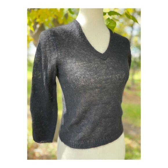 Vintage 90s Ralph Lauren Mohair Crop Sweater Fitted - Picture 5 of 10